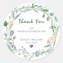 Waterverf Eucalyptus Wreath Weddenschap Hartelijk Ronde Sticker