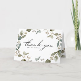Waterverf Eucalyptus Wreath Wedding Bedankkaart