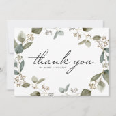 Waterverf Eucalyptus Wreath Wedding Bedankkaart (Voorkant)