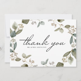 Waterverf Eucalyptus Wreath Wedding Bedankkaart