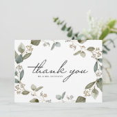 Waterverf Eucalyptus Wreath Wedding Bedankkaart (Staand voorkant)