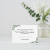 Waterverf Eucalyptus Wreath Wedding Detail Informatiekaartje (Staand voorkant)