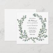Waterverf Eucalyptus Wreath Wedding Kaart (Voorkant / Achterkant)