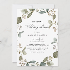 Waterverf Eucalyptus Wreath Wedding Shower Kaart