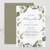 Waterverf Eucalyptus Wreath Wedding Shower Kaart (Voorkant / Achterkant)