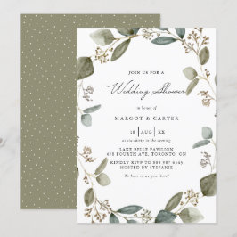 Waterverf Eucalyptus Wreath Wedding Shower Kaart