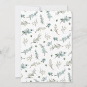 Waterverf Eucalyptus Wreatmonogram Verloving Kaart (Achterkant)