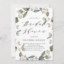 Waterverf Eucalyptus WreatVrijgezellenfeest Kaart