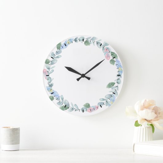 Waterverf Eucalyptus WreatWall klok (Huis)