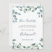 Waterverf Eucalyptus zal je mijn Bridesmaid zijn Kaart (Voorkant)
