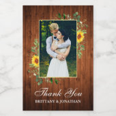 Waterverf Eucalyptus Zonnebloem Hout Mini Wijn Etiket (Enkel label)