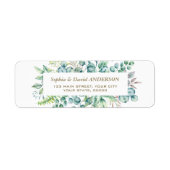 Waterverf Eucalyptusblad Adreslabel met charme Etiket (Voorkant)