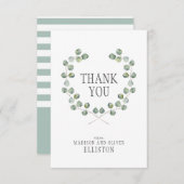 Waterverf eucalyptusblad-Lijst | Dank je Bedankkaart (Voorkant / Achterkant)