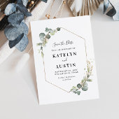 waterverf eucalyptusbladerblad met datumkaart save the date