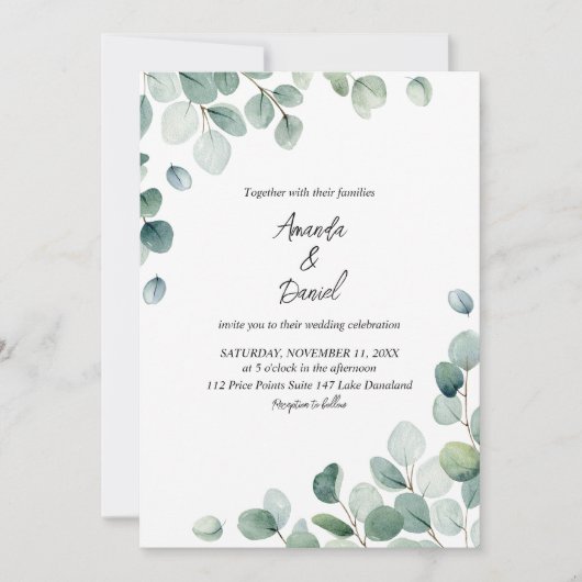 Waterverf eucalyptusbladeren (Voorkant)