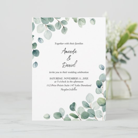 Waterverf eucalyptusbladeren (Staand voorkant)