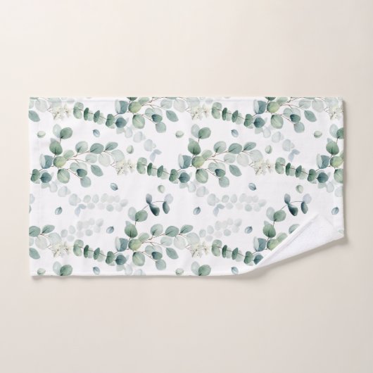 Waterverf eucalyptusbladeren bad handdoek (Handdoek)