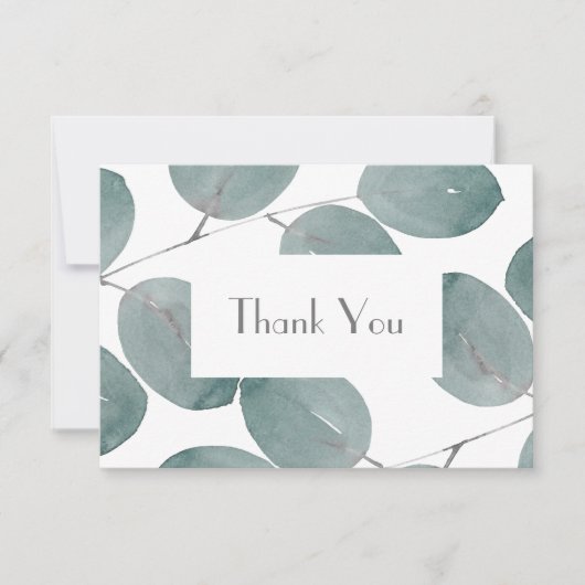 Waterverf Eucalyptusbladeren Bedankkaart (Voorkant)