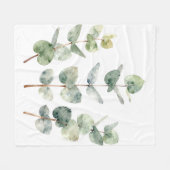 Waterverf Eucalyptusbladeren Botanisch Fleece Deken (Voorkant (Horizontaal))