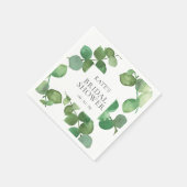 Waterverf Eucalyptusbladeren Bruidsdouche Servet (Hoek)
