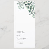 Waterverf Eucalyptusbladeren Bruiloft Menu (Achterkant)