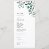 Waterverf Eucalyptusbladeren Bruiloft Menu (Voorkant)