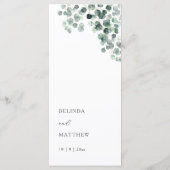 Waterverf Eucalyptusbladeren Bruiloft Menu (Achterkant)