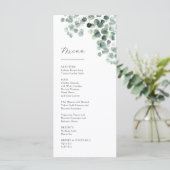 Waterverf Eucalyptusbladeren Bruiloft Menu (Staand voorkant)