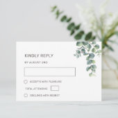 Waterverf Eucalyptusbladeren Bruiloft RSVP Kaartje (Staand voorkant)
