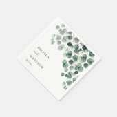 Waterverf Eucalyptusbladeren | Bruiloft Servet (Hoek)
