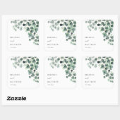 Waterverf Eucalyptusbladeren | Bruiloft Vierkante Sticker (Vel)