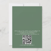 Waterverf Eucalyptusbladeren Chic QR Code Bruiloft Kaart (Achterkant)