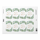 Waterverf eucalyptusbladeren etiket (Full Sheet)