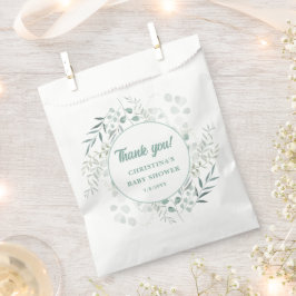 Waterverf Eucalyptusbladeren Groene Baby Shower  Bedankzakje