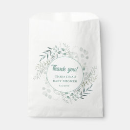 Waterverf Eucalyptusbladeren Groene Baby Shower  Bedankzakje