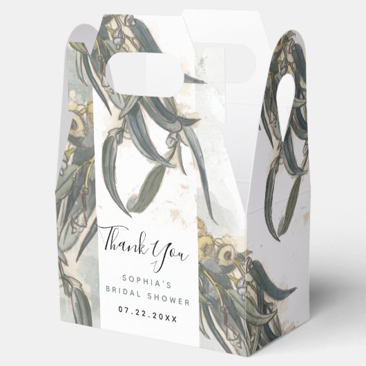 Waterverf Eucalyptusbladeren Groene Bruiloft Feest Bedankdoosjes (Geopend)