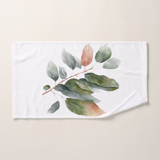 Waterverf Eucalyptusbladeren Handdoek (Handdoek)