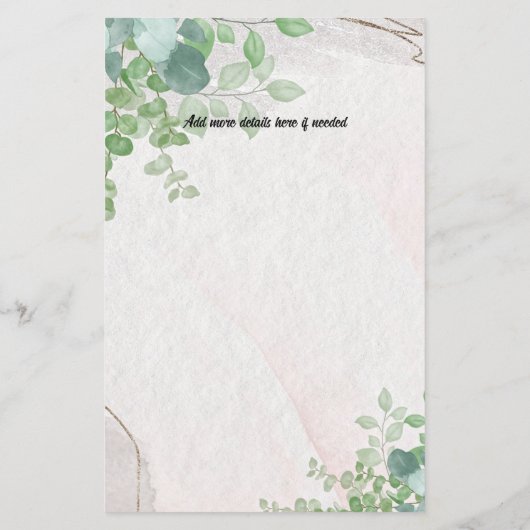 Waterverf eucalyptusbladeren in goud Lijst (Achterkant)