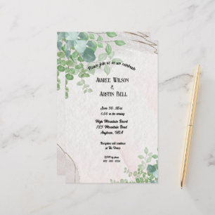 Waterverf eucalyptusbladeren in goud Lijst