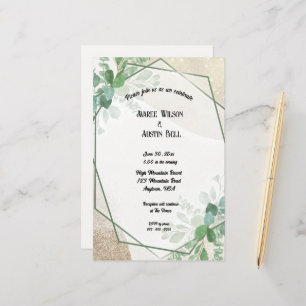 Waterverf eucalyptusbladeren in goud Lijst