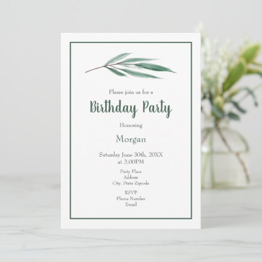 Waterverf Eucalyptusbladeren Kaart (Staand voorkant)