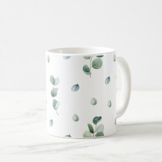 Waterverf eucalyptusbladeren koffiemok