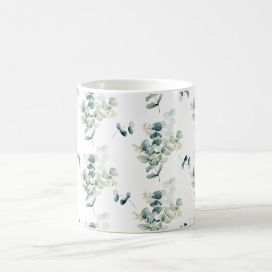 Waterverf eucalyptusbladeren koffiemok (Center)