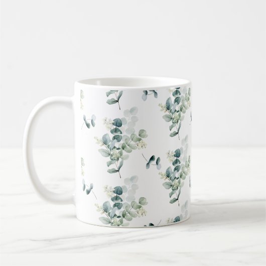 Waterverf eucalyptusbladeren koffiemok (Links)