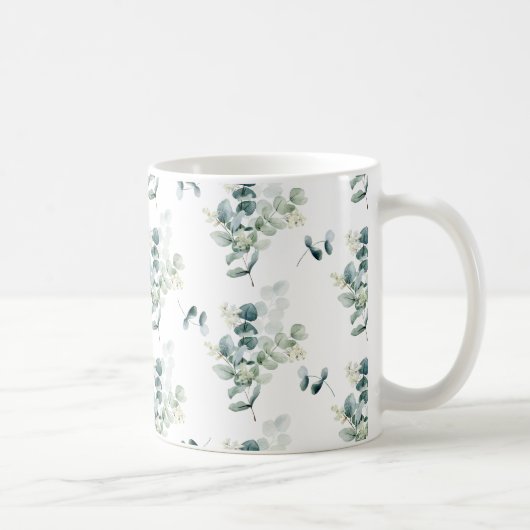 Waterverf eucalyptusbladeren koffiemok (Rechts)