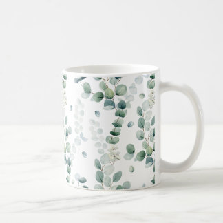 Waterverf eucalyptusbladeren koffiemok