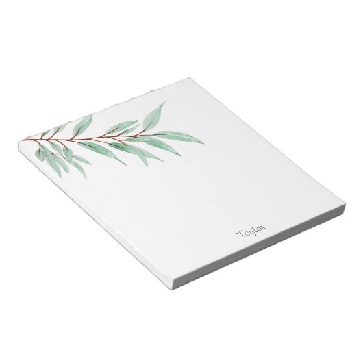 Waterverf Eucalyptusbladeren Notitieblok (Schuin)