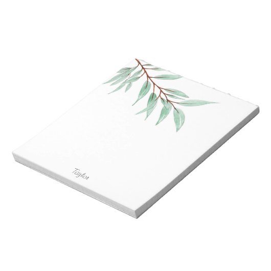 Waterverf Eucalyptusbladeren Notitieblok (Linkerzijde)