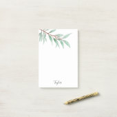 Waterverf Eucalyptusbladeren Post-it® Notes (Op bureau)