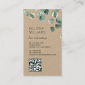Waterverf Eucalyptusbladeren | Qr Code Rustiek Visitekaartje (Achterkant)
